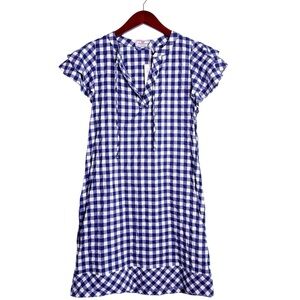 VINEYARD VINES NWT Harbor Gingham Dress Size XS in Deep Bay Blue